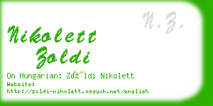 nikolett zoldi business card